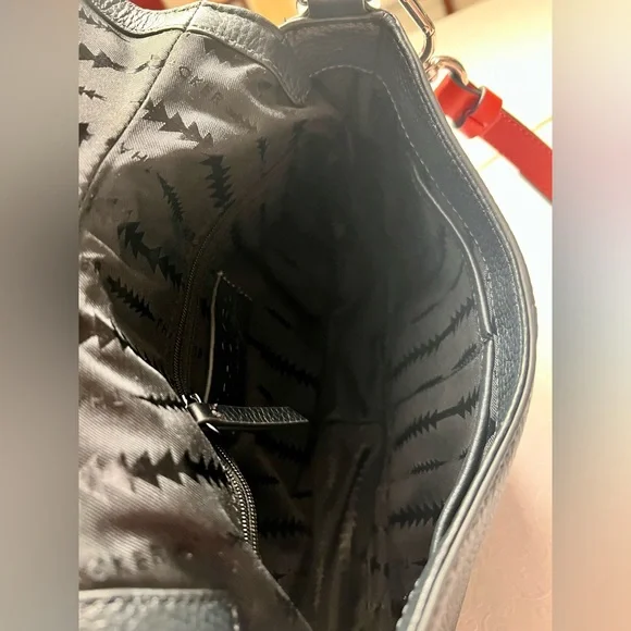 NWOT Thacker New York Snake Print Shoulder Bag - Black and Orange - Picture 10 of 15